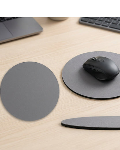 Vbrio Round Mouse Pad Gray 8 in with Rubber Base